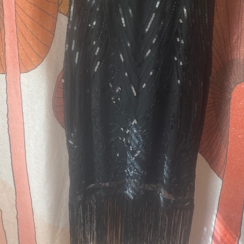 YESSA 1920s Flapper Fringe Short-Sleeve Sequin Dress - Picture 5 of 14